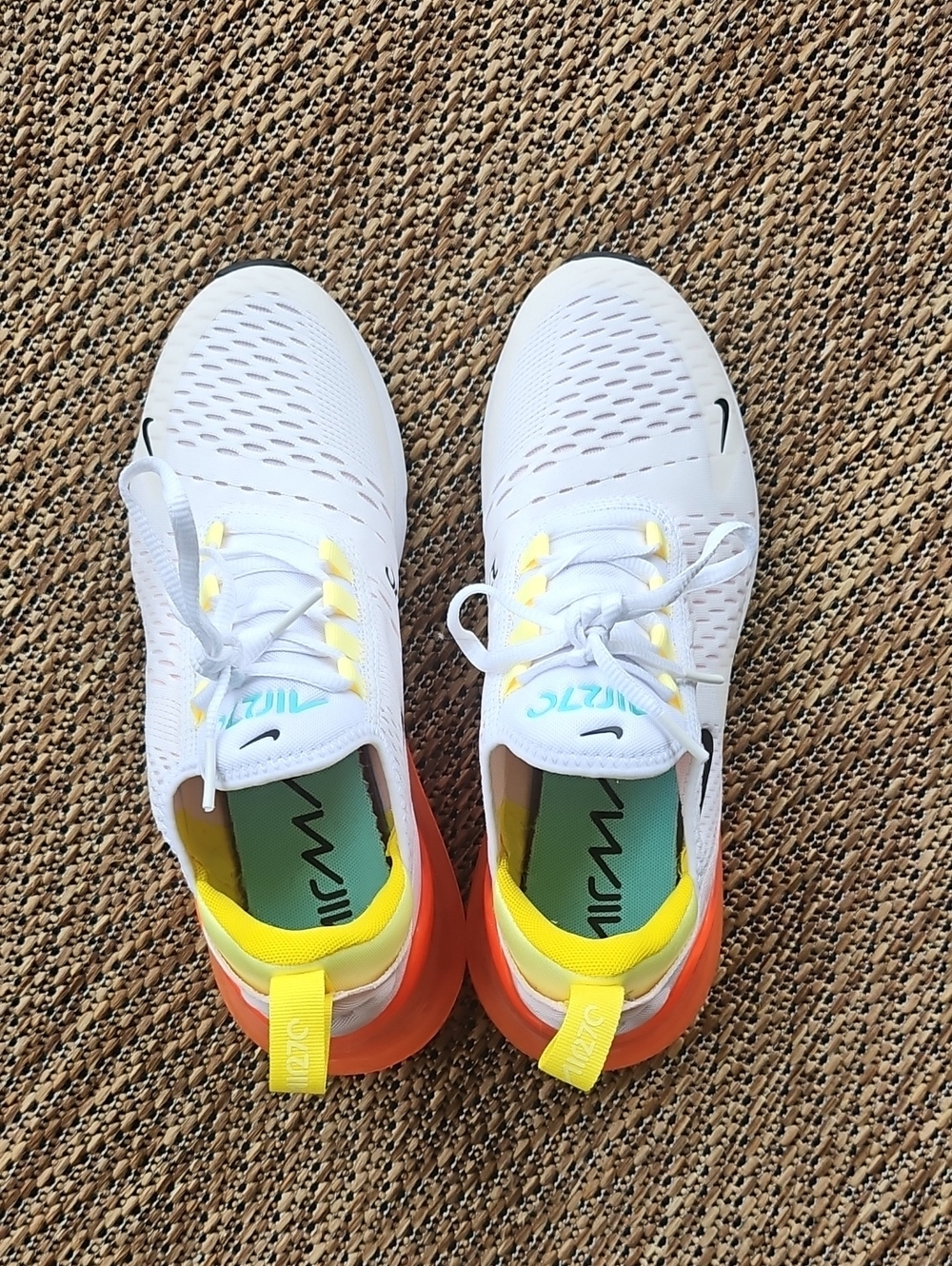 Nike Air Max 270 White, Orange And Yellow. Womens Sz 8